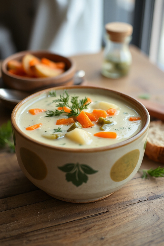 creamy tangy polish pickle soup