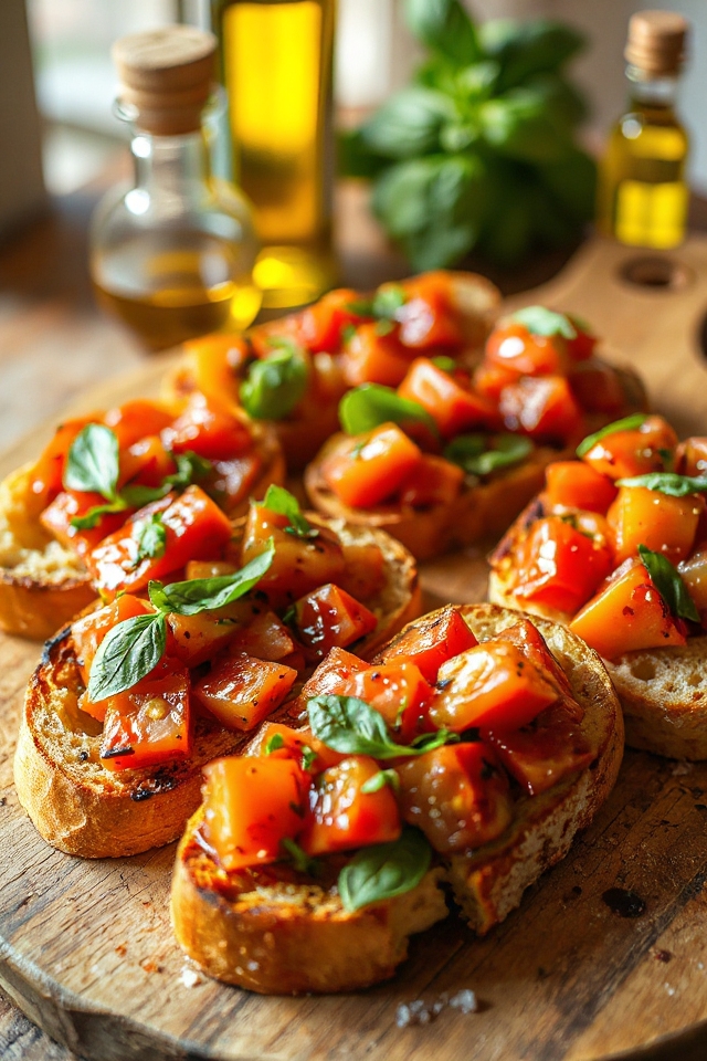 delicious italian bruschetta preparation
