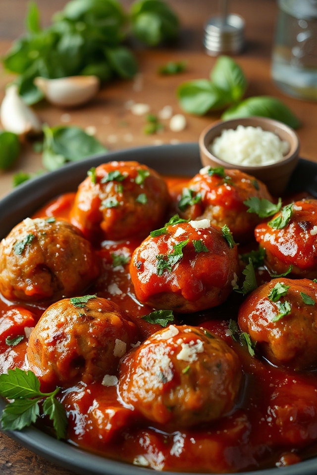 delicious italian meatball preparation