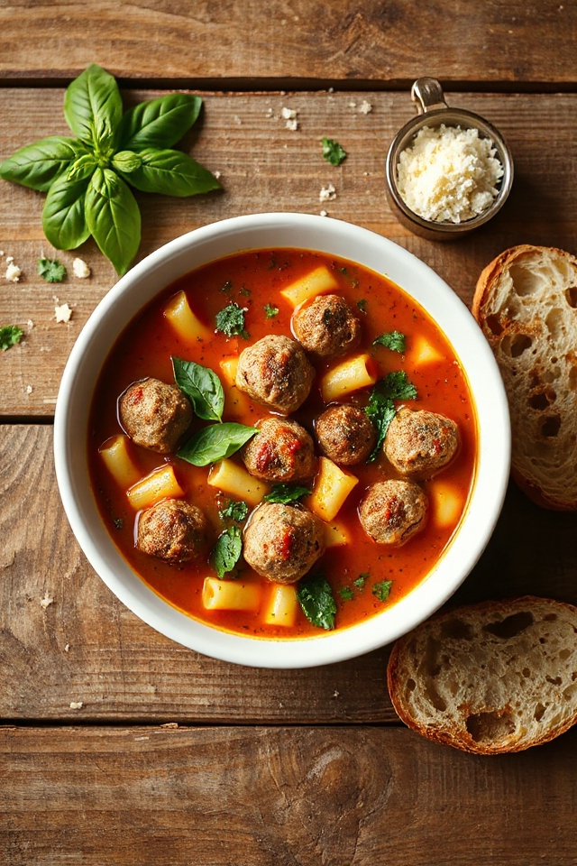 hearty italian meatball soup
