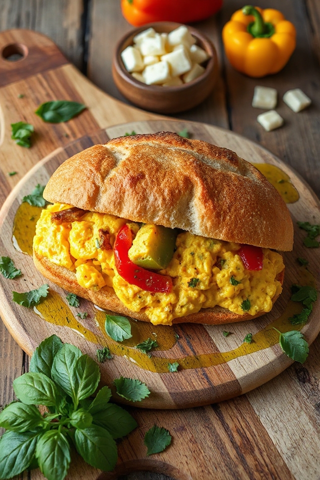 italian sandwich with eggs