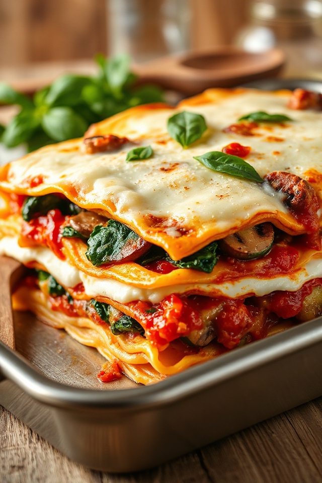 layered italian vegetarian lasagna
