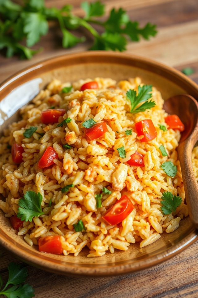 saut onions toast rice