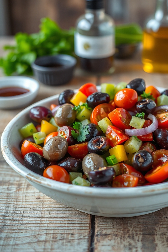 vibrant mixed olive salad